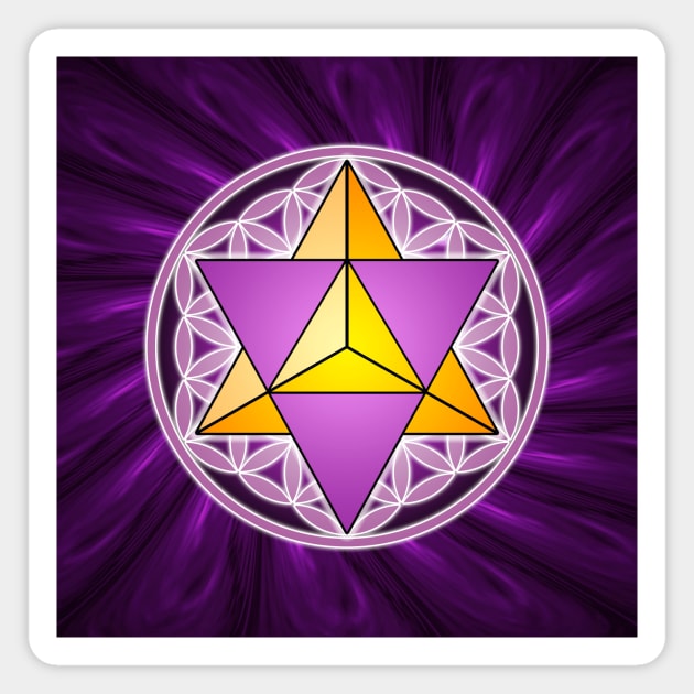 Merkaba and Flower of Life Magnet by Gaspar Avila